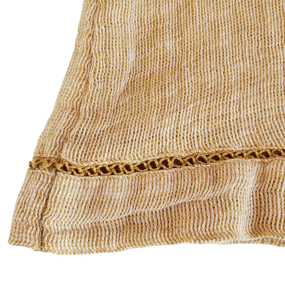 J.Jill Elegant Linen Open Weave Beige Women's Top - Picture 8 of 14